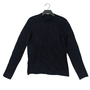 ACME Ind Black Long Sleeve Crewneck Sweater Womens XS Wool Blend Textured